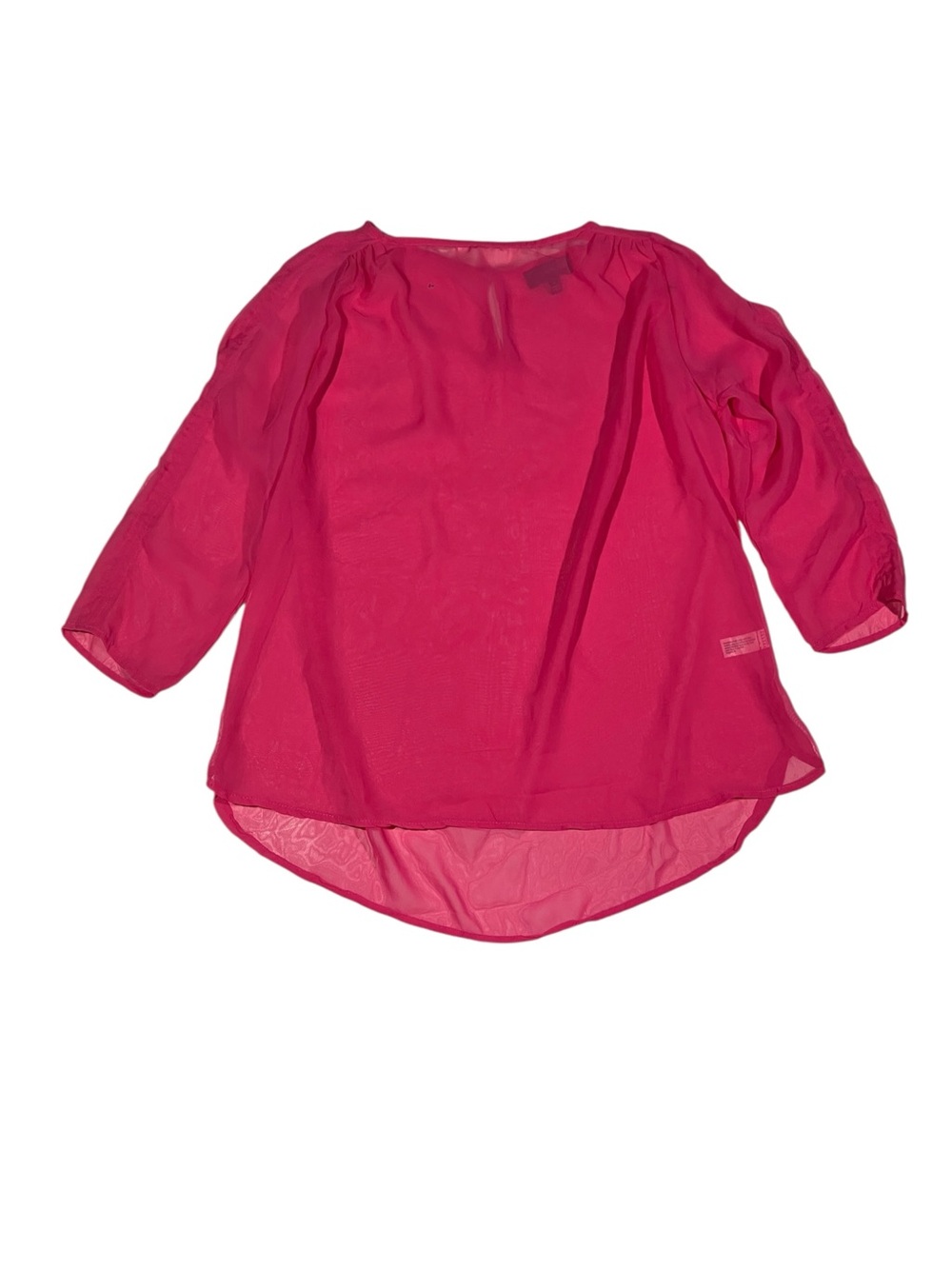 The Limited Hot Pink Sheer Chiffon Blouse Large Romantic Classic Corpcore